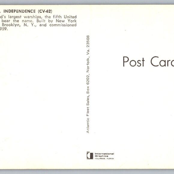 Postcard  Unposted Warships [CV] Lot of 8 Historic Collection #1171 - Picture 12 of 16